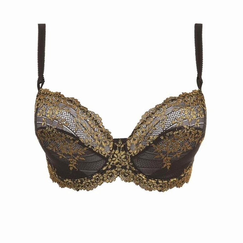 Embrace Lace Underwire Bra 38DD Black/Gold
